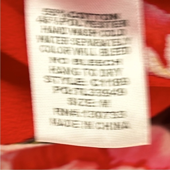 Floral Red Pink Swing Dress Size Medium - Picture 4 of 9